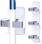 Astimesa 4 Pack Mop And Broom Holder Wall Mount, Self Adhesive Hanger,. Fixed Price $16.21.