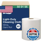 Tork Light Duty Cleaning Cloth Giant Roll, White W1, 1450 Count, Wet/dry Use. Fixed Price $155.25.
