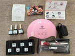 Modelones Glue Gel Nail Polish Kit, Uv Light Dryer & Tools, 6 Colors W Top Base. Fixed Price $19.98.