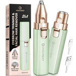 Vogcrest Hair Trimmer, 2 In 1 Facial Remover & 5 Piece Set, Green. Fixed Price $28.64.