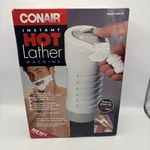 New Conair Instant Hot Lather Machine Shaving Cream Dispenser White Model HLM10. Fixed Price $124.99.
