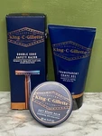 King Gillette Products: Mens Dble Edge Razor + 5 Blades, Shave Gel, Beard Balm. Fixed Price $26.95.