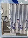 Shower Curtain And Hook Set Snowman Sled Skl Home Winter Holiday. Fixed Price $13.50.