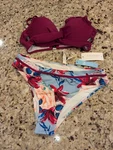 Plum And Floral Wrap Bikini Medium Cupshe Set Nwt. Fixed Price $16.55.