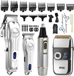 4-IN-1 Professional Barber Kit: Clipper, Trimmer, Shaver & Nose Hair Remover. Fixed Price $91.99.