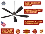 Quorum Holt 56" Ceiling Fan, Oiled Bronze, 5-BLADE, Wall Control 66565-86. Fixed Price $499.99.