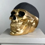 Handmade Gold Painted Skull Sculpture, Gothic Home Halloween Garden Yard Decor. Fixed Price $166.66.