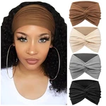 4 Pack Turban Headbands For Women Wide Vintage Wraps Knotted Cute Hair. Fixed Price $18.79.