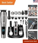 All-in-one Men's Grooming Kit Beard Trimmer, Shaver & Accessories Included. Fixed Price $63.98.