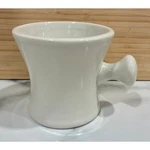 Vintage 2000S Porcelain White Shaving Mug W/ Knob Handle. Fixed Price $25.00.