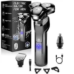 Electric For Men, Led Display 100% Waterproof Cordless Razor, Black. Fixed Price $50.90.