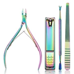 Cuticle Trimmer With Pusher - 4 Pack Stainless Steel Nail Colorful. Fixed Price $10.52.