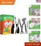 4-PIECE Heavy-duty Toenail Clipper Set For Seniors Ergonomic & Rotating Design. Fixed Price $49.49.