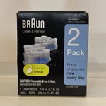 Braun & Renew 2 Pack Refill Cartridges Lemon Fresh Shaver Cleaning Systems. Fixed Price $24.88.