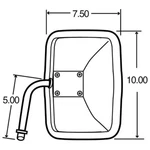 Truck-lite 97661 Mirror 4" Elbow 7.5" X 10.5" Silver Stainless Steel. Fixed Price $59.95.