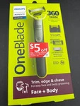 Philips Norelco Oneblade 360 Face + Body Shaver QP2834/70. Fixed Price $30.95.