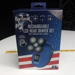 Barbasol Rechargeable Lcd Head Shaver Set With Stainless Steel Blades - Nib. Fixed Price $29.95.