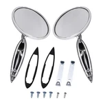 Pair Left & Right Silvery Chrome Round Bowtie Outside Rearview Mirrors Compat.... Fixed Price $108.92.