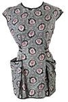 Vintage 1950 Bib Apron Striking Brushed Cotton Gray Black Pink Material 28. Fixed Price $28.00.