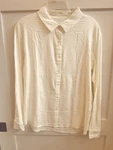 New Astylish Women's Button Down Neck Roll-up Sleeve Blouse Size Medium Cream. Fixed Price $19.49.