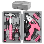 Hi-spec Cordless Electric Screwdriver, Power 19PC, Light Pink. Fixed Price $51.99.